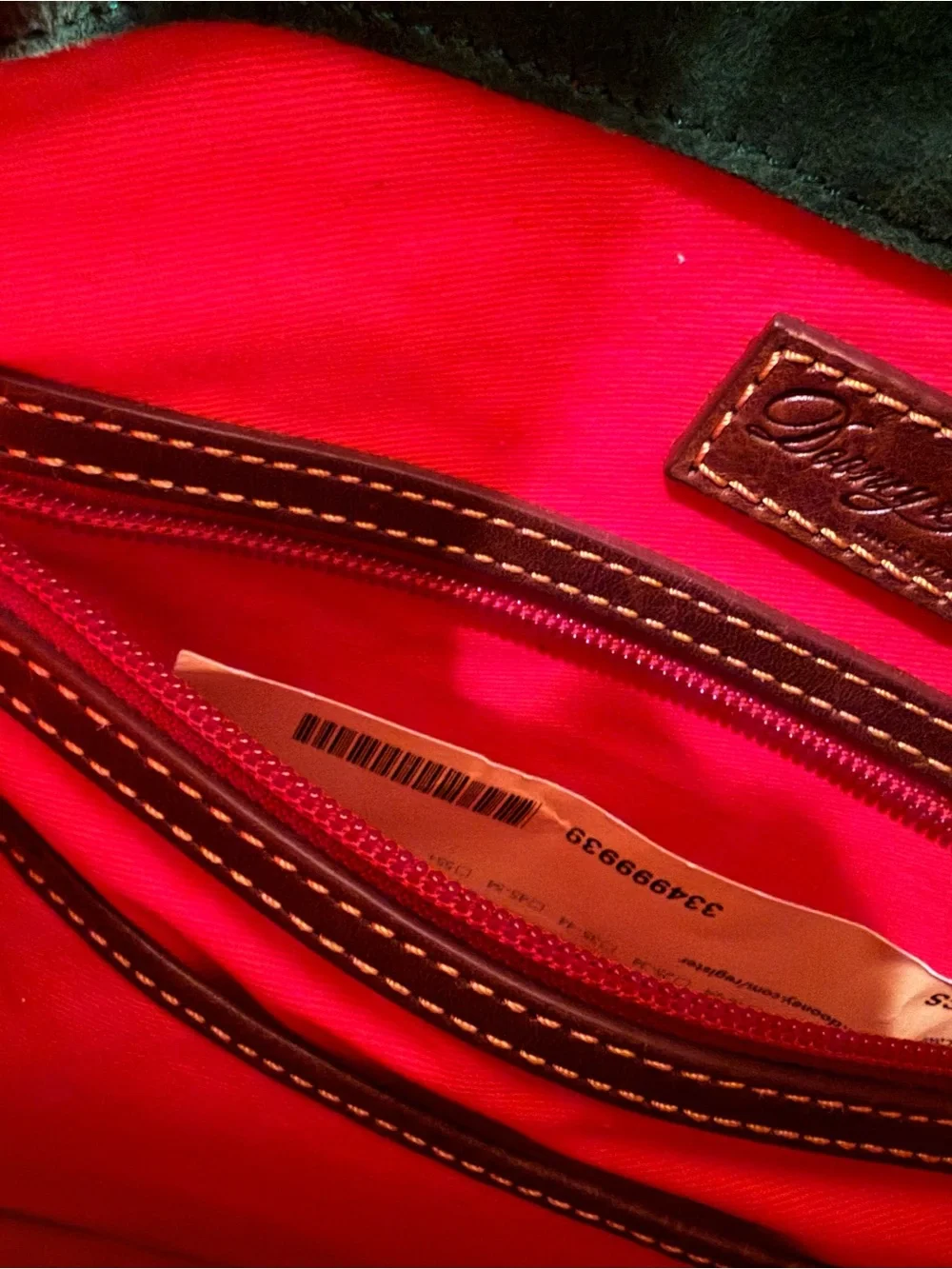 Dooney & Bourke Florentine Large Leather Satchel-Chestnut & Original Size